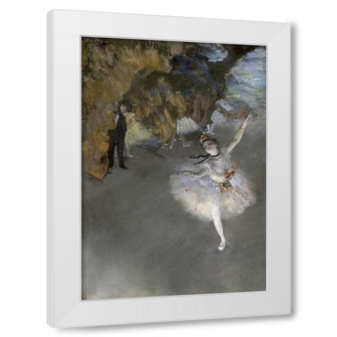 The Star White Modern Wood Framed Art Print by Degas, Edgar