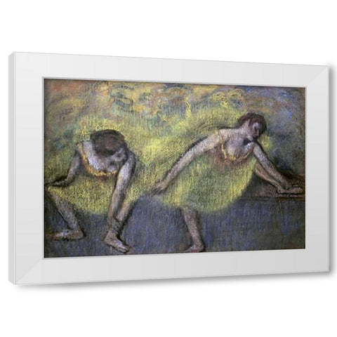 Two Dancers at Rest White Modern Wood Framed Art Print by Degas, Edgar