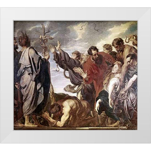 Serpent of Metal White Modern Wood Framed Art Print by Van Dyck, Anthony