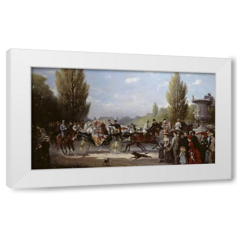 Frederich II and Victoria On The Way To Potstam White Modern Wood Framed Art Print by Eschwege, F.A. Elmar