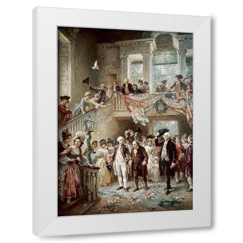 Constitutional Convention White Modern Wood Framed Art Print by Ferris, Jean Leon Gerome
