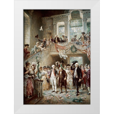 Constitutional Convention White Modern Wood Framed Art Print by Ferris, Jean Leon Gerome