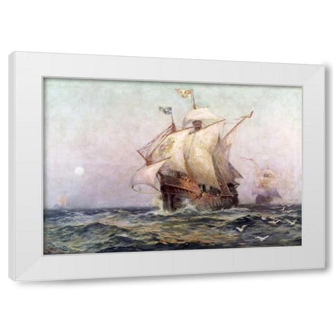 The Eve of Discovery White Modern Wood Framed Art Print by Ferris, Jean Leon Gerome