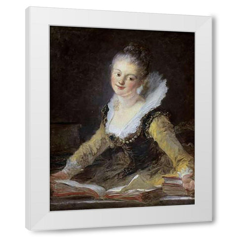 A Study White Modern Wood Framed Art Print by Fragonard, Jean Honore