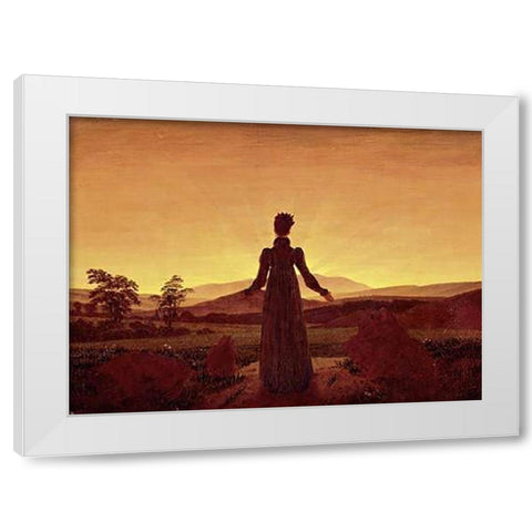 Morning Light White Modern Wood Framed Art Print by Friedrich, Caspar David