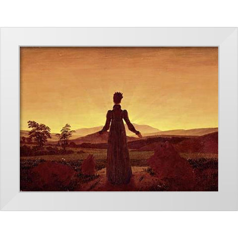 Morning Light White Modern Wood Framed Art Print by Friedrich, Caspar David