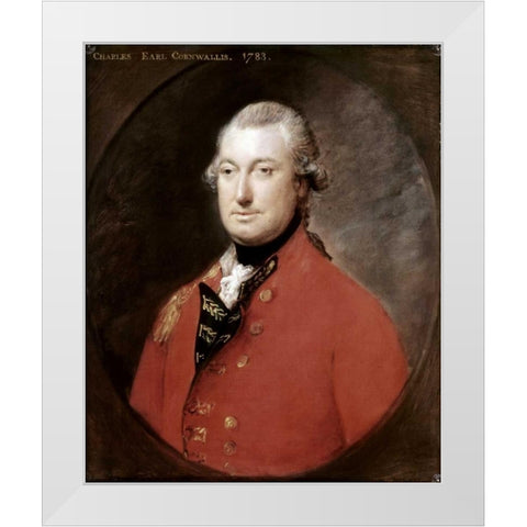 Charles Cornwallis White Modern Wood Framed Art Print by Gainsborough, Thomas