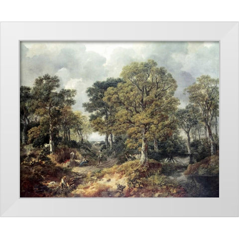 Gainsboroughs Forest White Modern Wood Framed Art Print by Gainsborough, Thomas