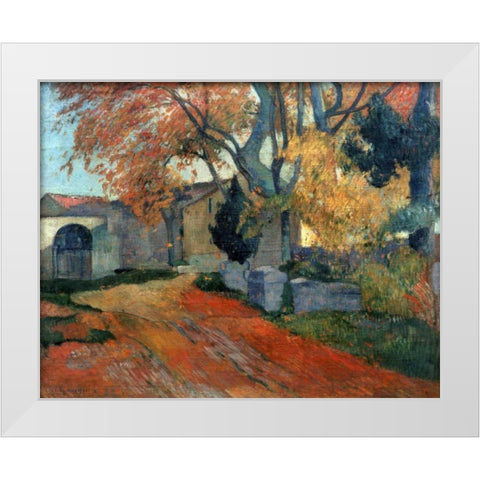 LAllee des Alyscalps Arles White Modern Wood Framed Art Print by Gauguin, Paul