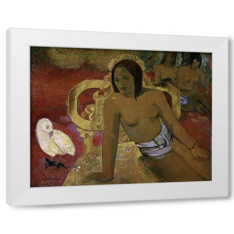 Vairumati White Modern Wood Framed Art Print by Gauguin, Paul