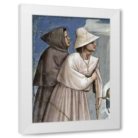 Josephs Dream - Detail White Modern Wood Framed Art Print by Giotto