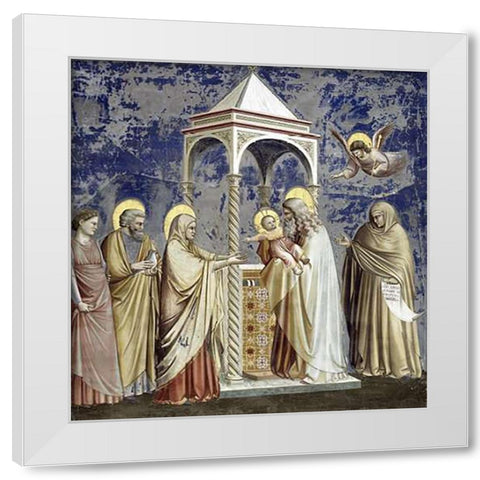 Presentation at The Temple White Modern Wood Framed Art Print by Giotto