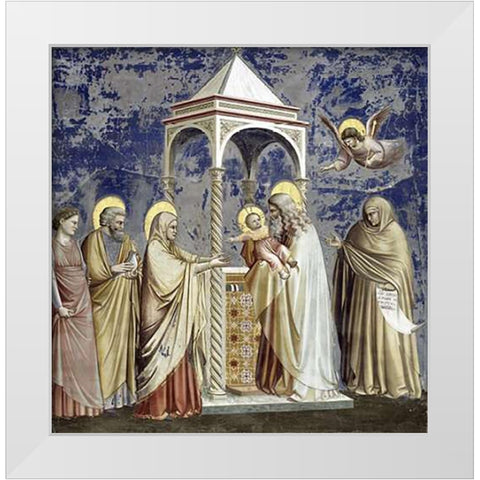 Presentation at The Temple White Modern Wood Framed Art Print by Giotto
