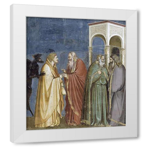 Treachery of Judas White Modern Wood Framed Art Print by Giotto
