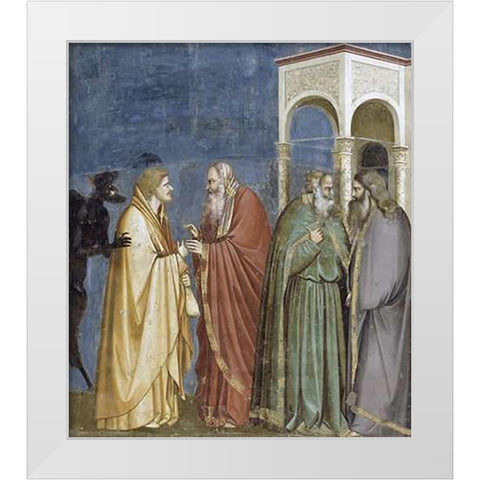 Treachery of Judas White Modern Wood Framed Art Print by Giotto