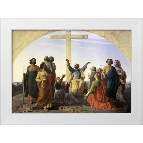 Dispersion of The Apostles White Modern Wood Framed Art Print by Gleyre, Charles