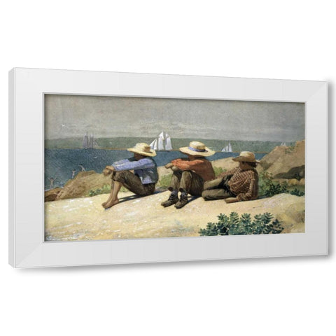 On the Beach White Modern Wood Framed Art Print by Homer, Winslow