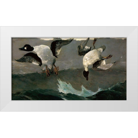Right and Left White Modern Wood Framed Art Print by Homer, Winslow