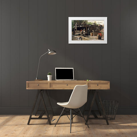 Uncle Ned at Home White Modern Wood Framed Art Print by Homer, Winslow