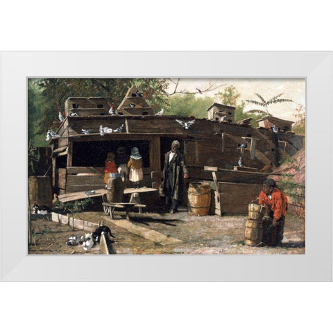 Uncle Ned at Home White Modern Wood Framed Art Print by Homer, Winslow
