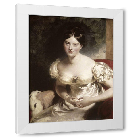 Margaret, Countess of Blessington White Modern Wood Framed Art Print by Lawrence, Sir Thomas