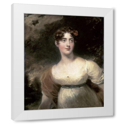 Portrait of Mylady Raglaun White Modern Wood Framed Art Print by Lawrence, Sir Thomas