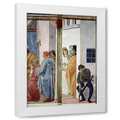 Angel Releases Saint Peter From Prison White Modern Wood Framed Art Print by Lippi, Filippo