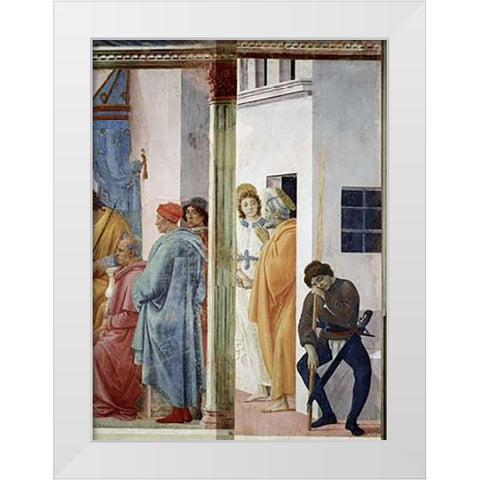 Angel Releases Saint Peter From Prison White Modern Wood Framed Art Print by Lippi, Filippo
