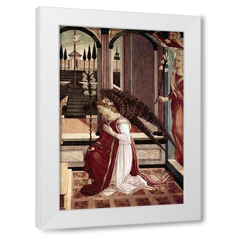 Annunciation - Detail White Modern Wood Framed Art Print by Lippi, Filippo