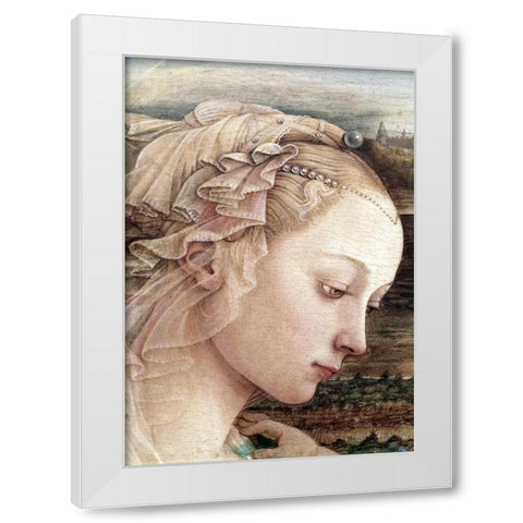 Madonna and Child - Detail - Madonna White Modern Wood Framed Art Print by Lippi, Filippo