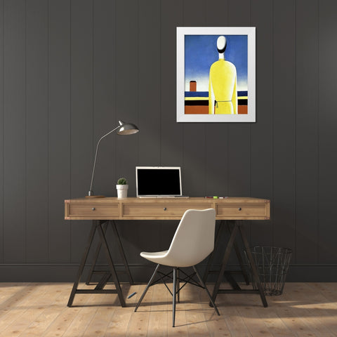 Complicated Anticipation White Modern Wood Framed Art Print by Malevich, Kazimir