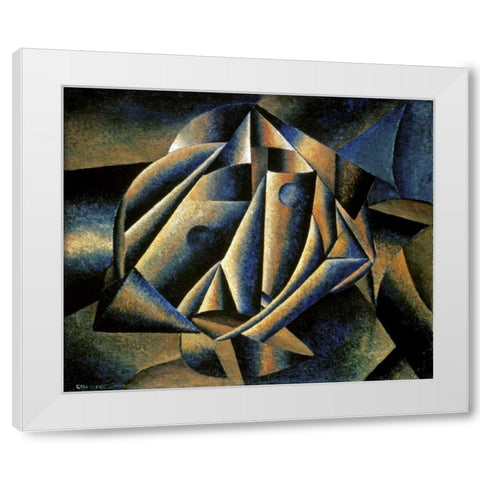 Face of a Peasant Girl White Modern Wood Framed Art Print by Malevich, Kazimir