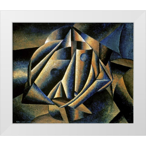 Face of a Peasant Girl White Modern Wood Framed Art Print by Malevich, Kazimir