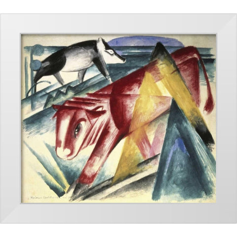 Animals White Modern Wood Framed Art Print by Marc, Franz