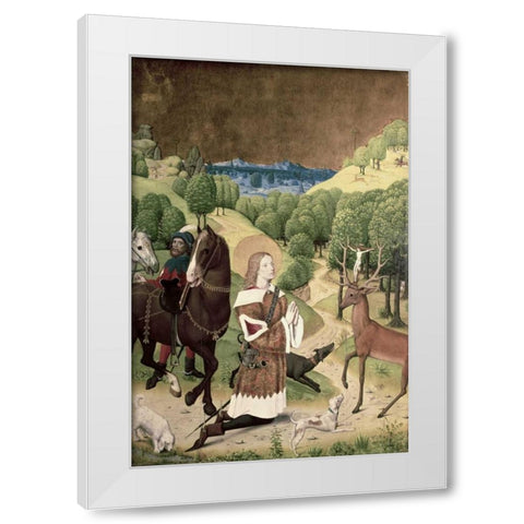 Conversion of St. Hubert White Modern Wood Framed Art Print by Master of Werden