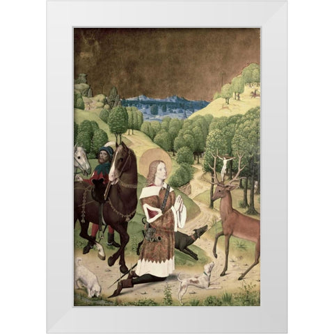 Conversion of St. Hubert White Modern Wood Framed Art Print by Master of Werden