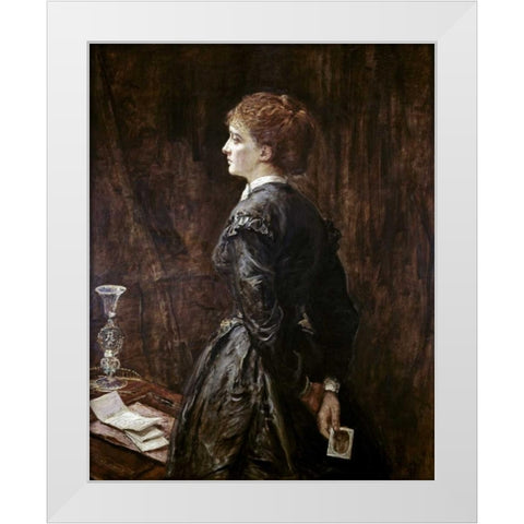 Yes Or No? White Modern Wood Framed Art Print by Millais, John Everett