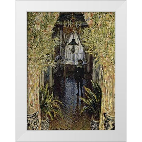 A Corner of the Apartment White Modern Wood Framed Art Print by Monet, Claude