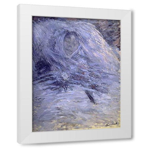 Camille Monet on her Deathbed White Modern Wood Framed Art Print by Monet, Claude