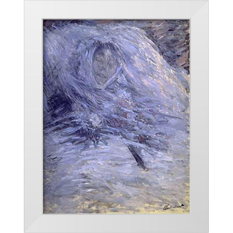 Camille Monet on her Deathbed White Modern Wood Framed Art Print by Monet, Claude