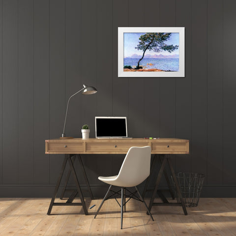 Cap dAntibes White Modern Wood Framed Art Print by Monet, Claude