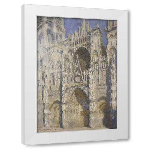 Cathedral of Rouen, Afternoon White Modern Wood Framed Art Print by Monet, Claude