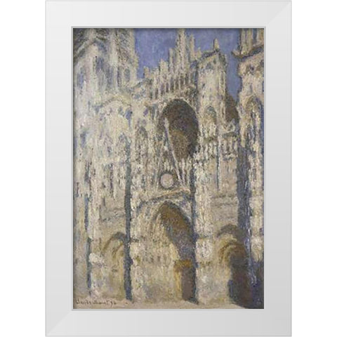 Cathedral of Rouen, Afternoon White Modern Wood Framed Art Print by Monet, Claude