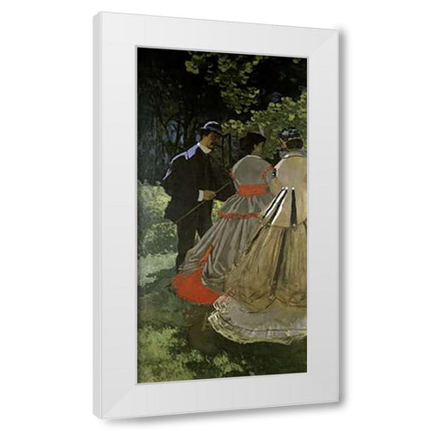 Dejeuner sur lherbe White Modern Wood Framed Art Print by Monet, Claude