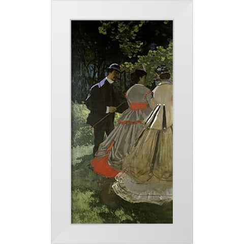 Dejeuner sur lherbe White Modern Wood Framed Art Print by Monet, Claude