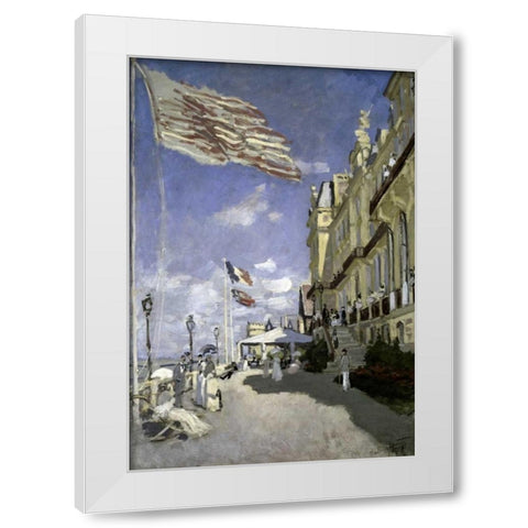Hotel des roches noires, Trouville, 1870 White Modern Wood Framed Art Print by Monet, Claude