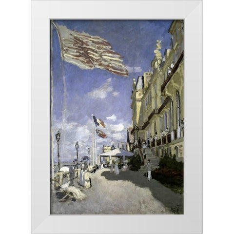 Hotel des roches noires, Trouville, 1870 White Modern Wood Framed Art Print by Monet, Claude