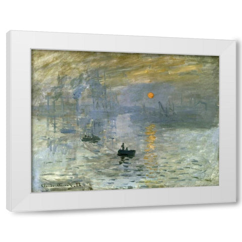 Impression: Sunrise White Modern Wood Framed Art Print by Monet, Claude