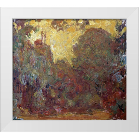 La maison de Giverny White Modern Wood Framed Art Print by Monet, Claude