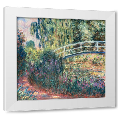 Le pont japonais: bassin aux nympheas White Modern Wood Framed Art Print by Monet, Claude